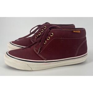 Vans LQQK Studio OG Chukka Boot Circle V Burgundy Leather Men's 9.5 Women's 11